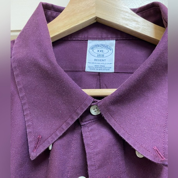 Brooks Brothers Shirt Mens 2XL Maroon Regent Fit Supima Cotton Long Sleeve - Picture 1 of 15